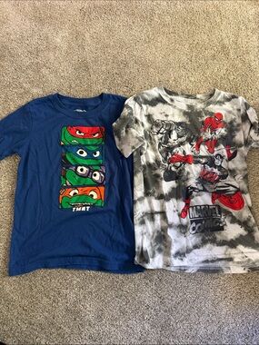 Carter's Blue TMNT & Gray Spider-Man Marvel Graphic Tee Set